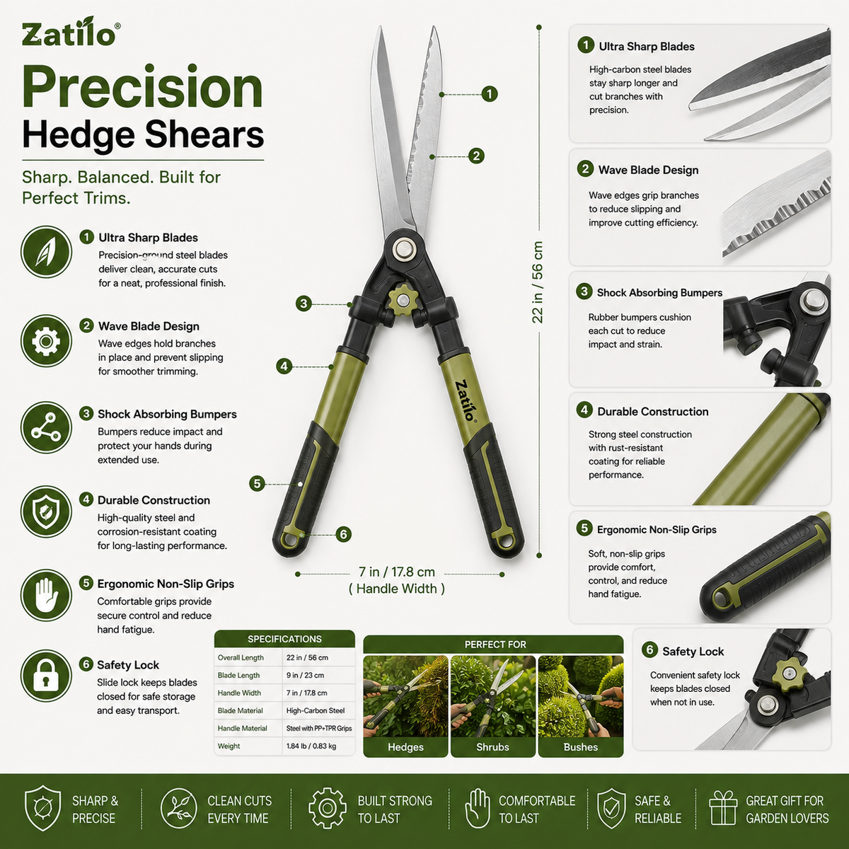 Zatilo® Precision Hedge Shears