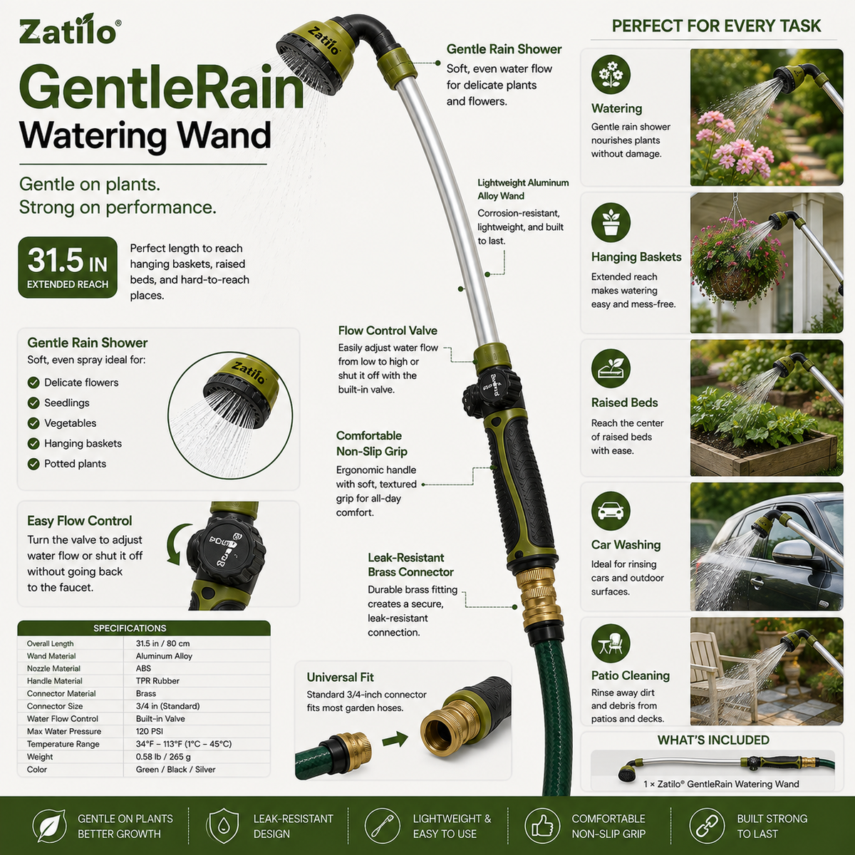 Zatilo® GentleRain Watering Wand