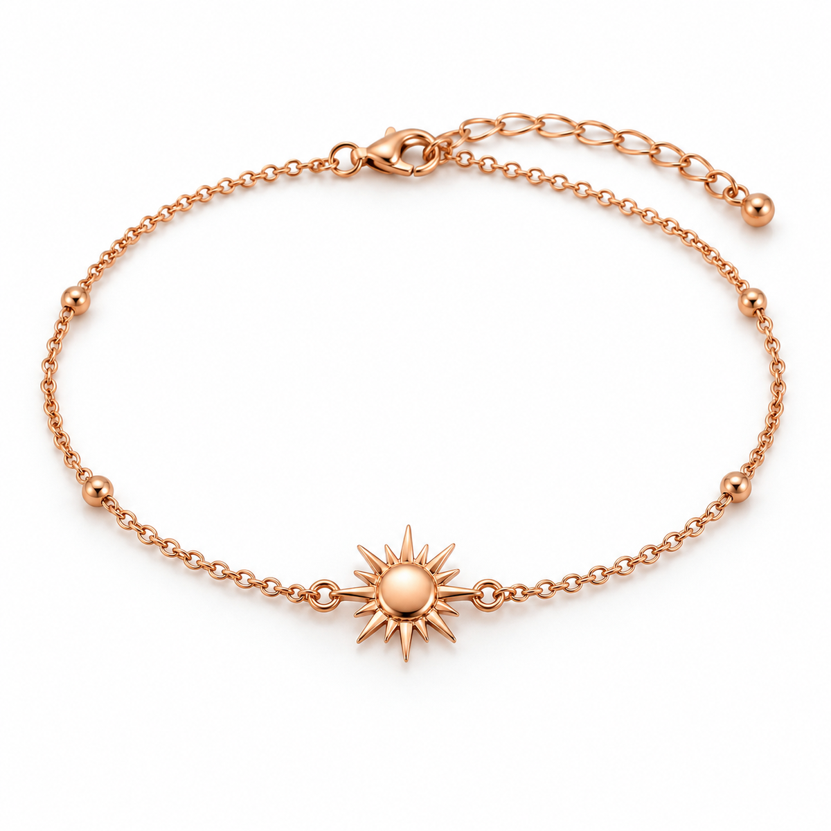 Trevonique® Sunburst Charm Anklet – Adjustable Copper Ankle Bracelet