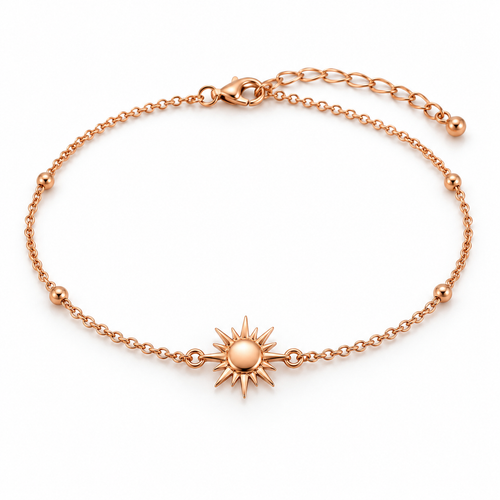 Trevonique® Sunburst Charm Anklet – Adjustable Copper Ankle Bracelet