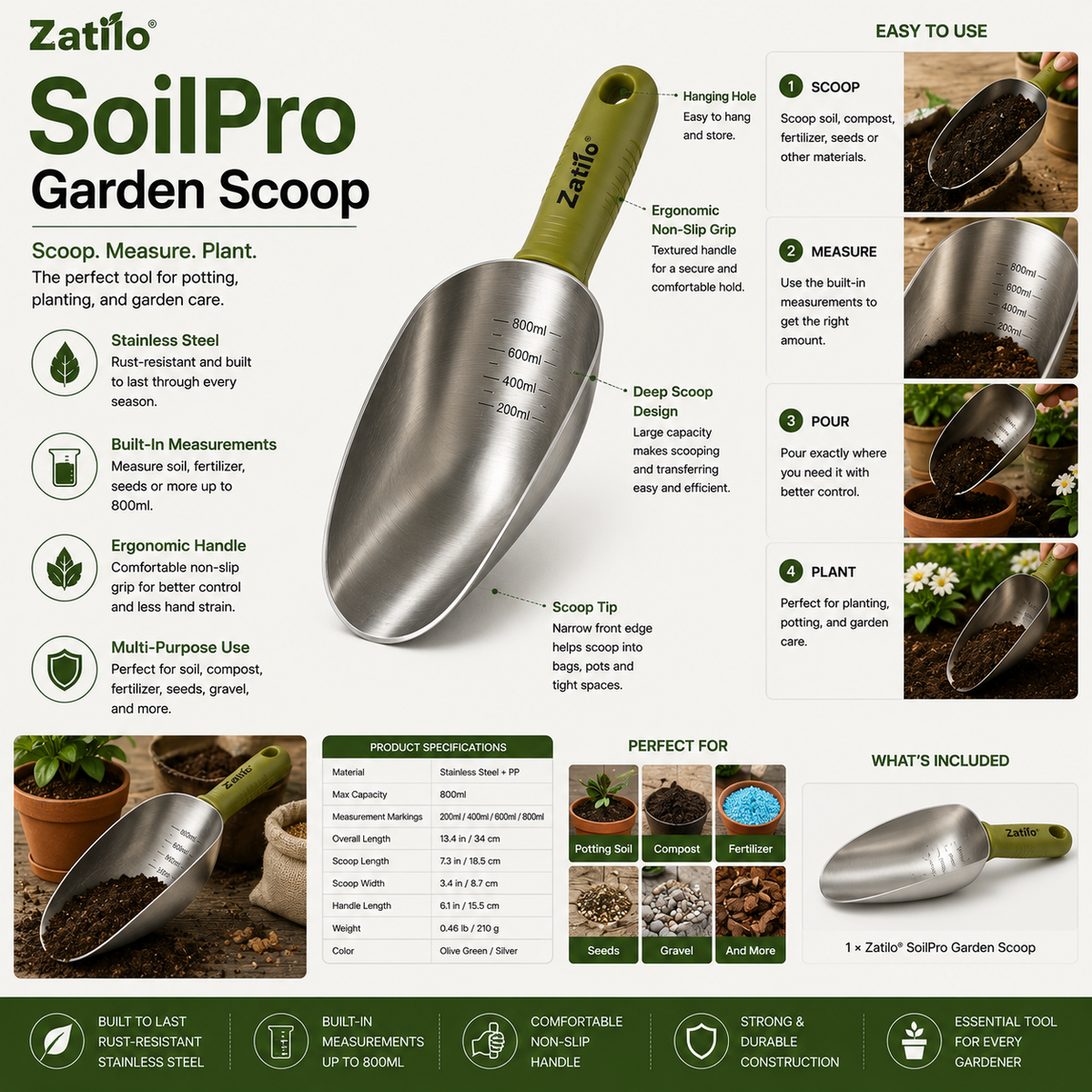 Zatilo® SoilPro Garden Scoop