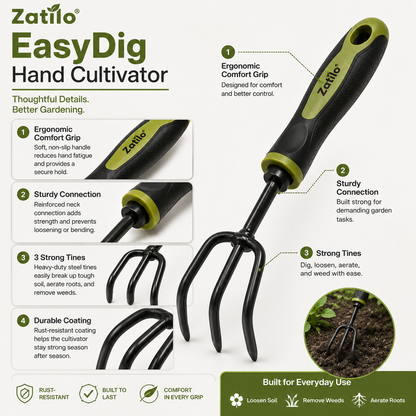 Zatilo® EasyDig Hand Cultivator