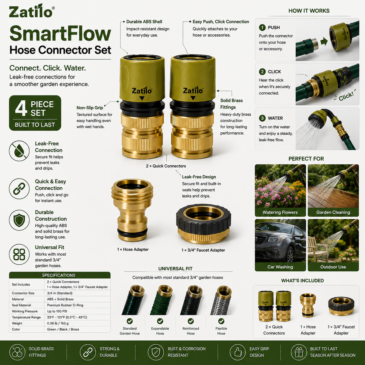 Zatilo® SmartFlow Hose Connector Set