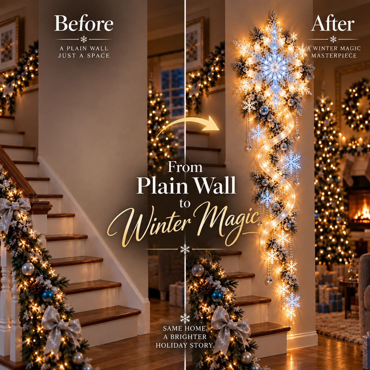 🔥Last Day 49% OFF🔥❄️ Giant Snowflake Blizzard Trail- Let the Snowstorm Glow Indoors