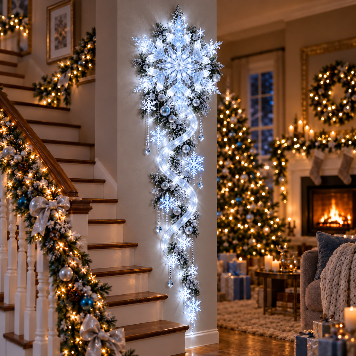 🔥Last Day 49% OFF🔥❄️ Giant Snowflake Blizzard Trail- Let the Snowstorm Glow Indoors