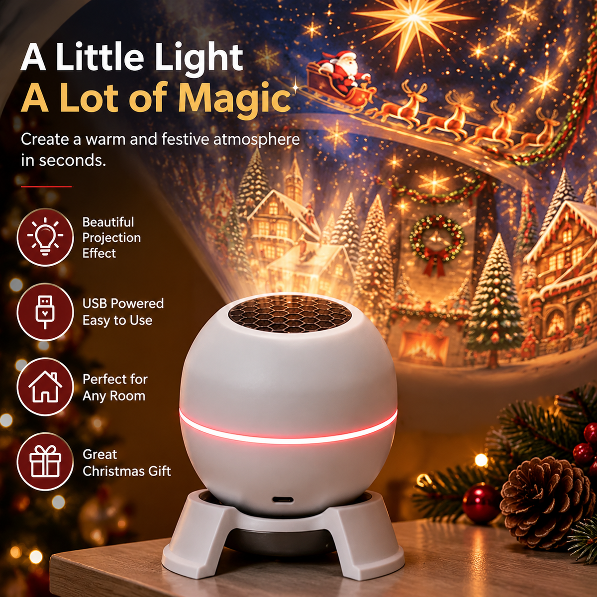 Official Store | 🎅🎁🎄 Smart Holographic Projector (HD Smart Dynamic 5D)