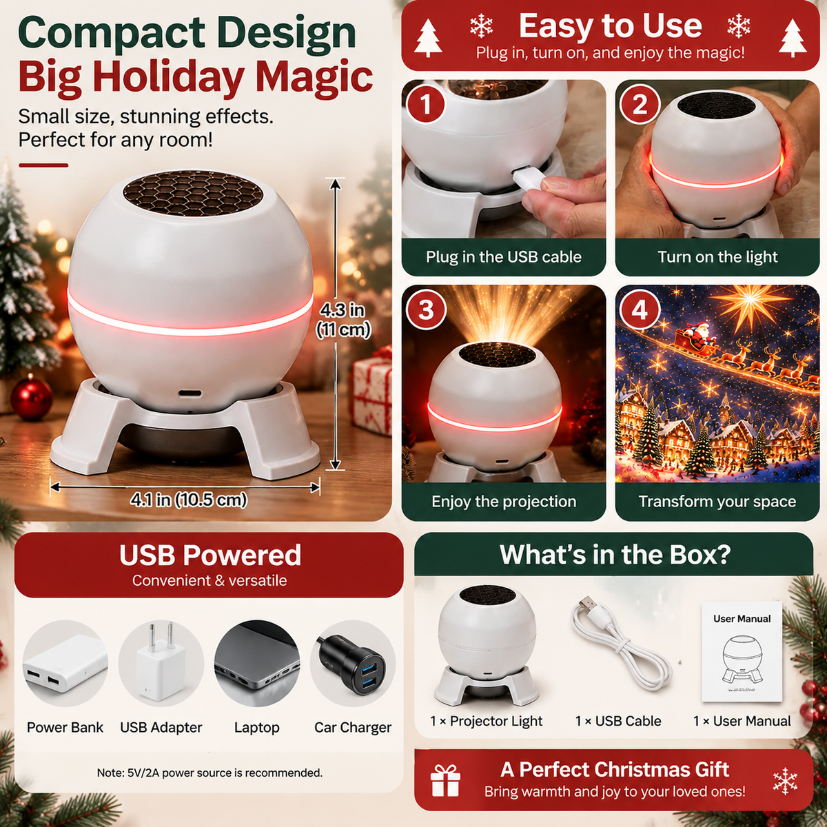 Official Store | 🎅🎁🎄 Smart Holographic Projector (HD Smart Dynamic 5D)