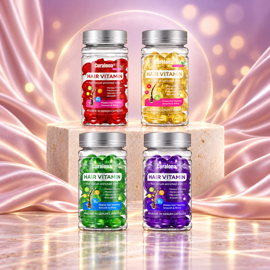 Hair Vitamin Capsules Infused with Violet Vitamins & Argan Oil for Color-Treated & Permed Hair Smooths Frizz Restores Silkiness & Shine 40 Capsules